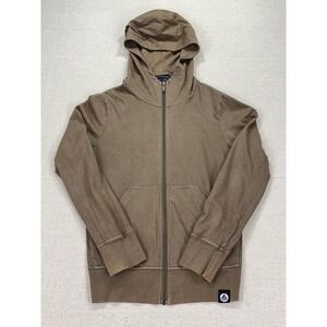 American Giant Mens Small Full Zip Hoodie Brown Cotton Blend Made in USA